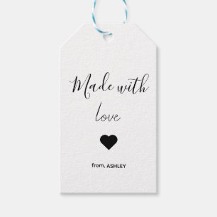 Etiqueta Para Presente Mínimo Branco e Negro Obrigado