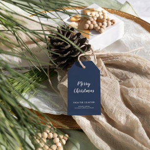 Etiqueta Para Presente Mínimo de Natal Azul Moderno