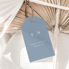 Etiqueta Para Presente Mínimo e Chic | Casamento de Dusty Blue