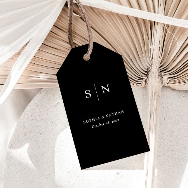 Etiqueta Para Presente Mínimo e Chic | Casamento Negro (A modern and minimalist gift tag for your wedding)