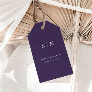 Etiqueta Para Presente Mínimo e Chic Casamento Roxo