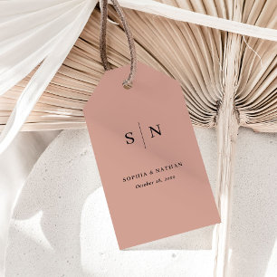 Etiqueta Para Presente Mínimo e Chic Terracotta Wedding