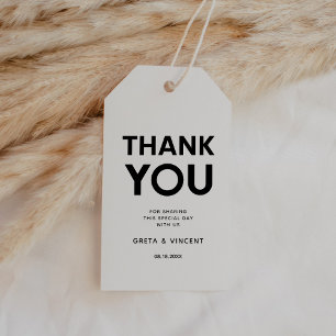 Etiqueta Para Presente Mínimo moderno favorito de casamento preto e branc