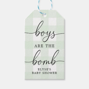 Etiqueta Para Presente Mint Green Gingham Bath Bomb Tag Favor