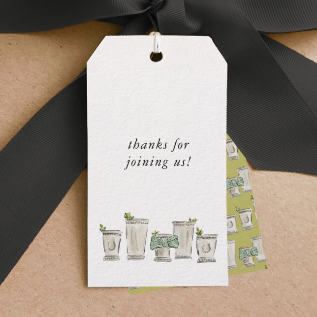 Etiqueta Para Presente Mint Julep (Watercolor mint julep gift tag.)