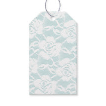 Mint White Lace Rosas Floral