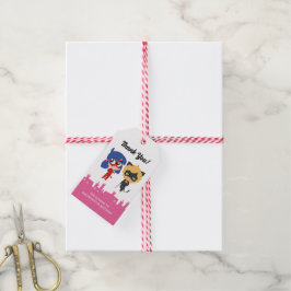 Etiqueta Para Presente Miraculoso Ladybug e Cat Noir Chibi Aniversário