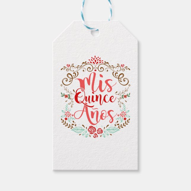 Etiqueta Para Presente Mis Quince Anos Quinceanera 15 (Frente)