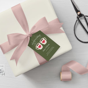 Etiqueta Para Presente Mistura Perfeita De Mugs De Café Verde