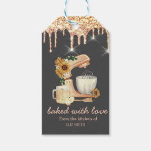 Etiqueta Para Presente Misturador Girassóis Flores Diversas Folha