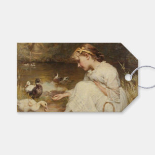 Etiqueta Para Presente Moça alimentando patos (por Frederick Morgan)