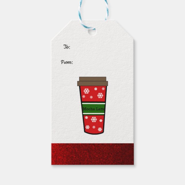 Etiqueta Para Presente Mocha Latte Holiday Drink (Frente)
