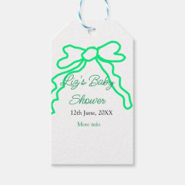 Etiqueta Para Presente Modelo de data de adição de nome do chá de fraldas