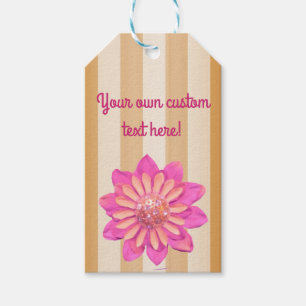 Etiqueta Para Presente Modelo de faixas de florres e Ouro para personaliz