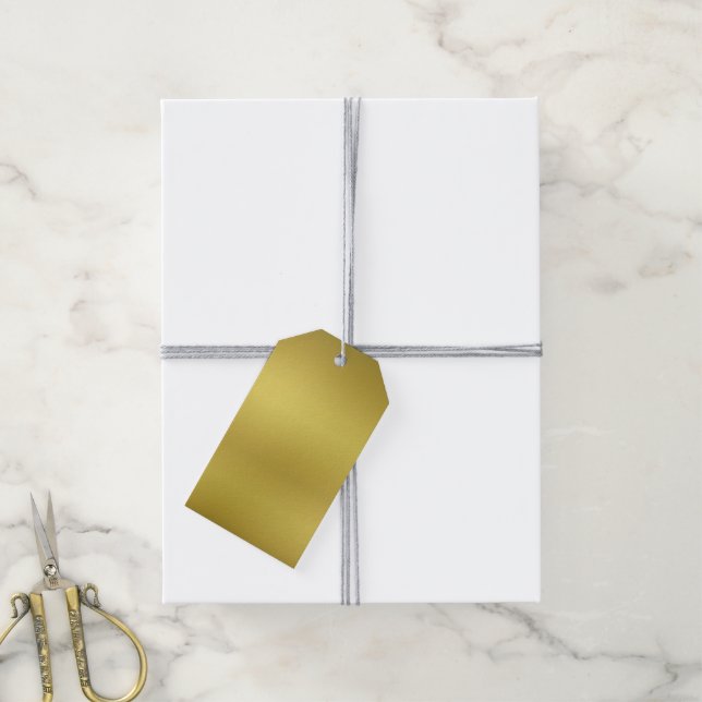 Etiqueta Para Presente Modelo de fundo Dourado do vazio (Com cordão)