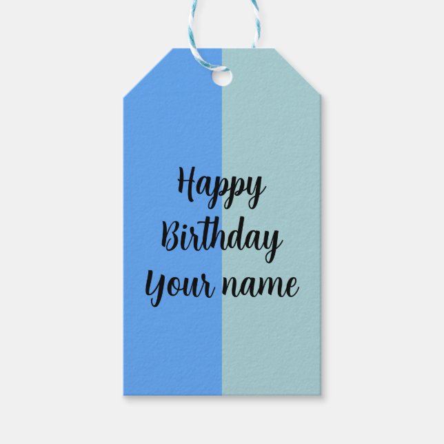 Etiqueta Para Presente Modelo de Nome de Aniversário Feliz (Frente)