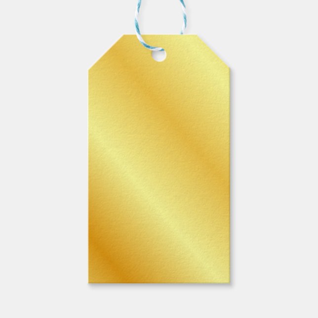 Etiqueta Para Presente Modelo de Olhar Metálico Dourado Faux (Frente)