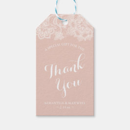 Etiqueta Para Presente Modelo de Tags de Favor do Lace Rosa