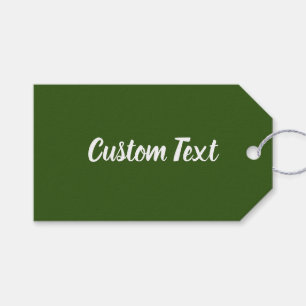Etiqueta Para Presente Modelo de Texto Verde e Branco Escuro Simples