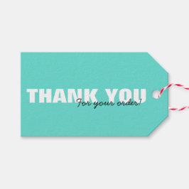 Etiqueta Para Presente Modern Aqua Blue Obrigado pelo seu pedido