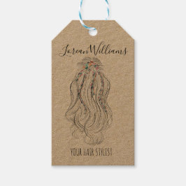 Etiqueta Para Presente Modern Boho Wildflower Bridal Hair Stylist Floral