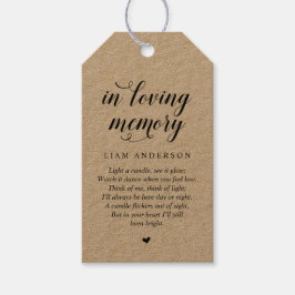 Etiqueta Para Presente Modern Classy Black, Serviço de Memória Funeral