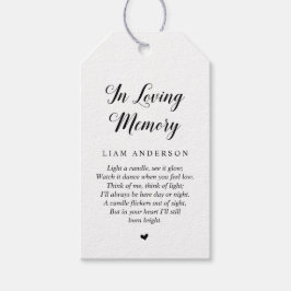 Etiqueta Para Presente Modern Classy Black, Serviço de Memória Funeral