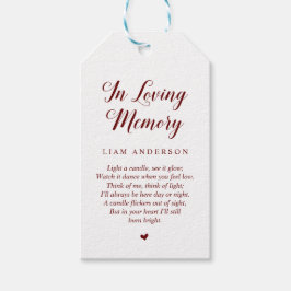 Etiqueta Para Presente Modern Classy Burgundy, Serviço Memorial Funeral