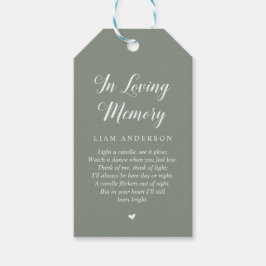 Etiqueta Para Presente Modern Classy Sage Green, Serviço de Memorial Fune