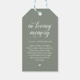 Etiqueta Para Presente Modern Classy Sage Green, Serviço de Memorial Fune