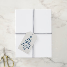 Etiqueta Para Presente Modern Cut Slate Blue Holiday Gift Tag