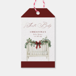 Etiqueta Para Presente Modern Cute Elegant Santa Baby Baby Shower