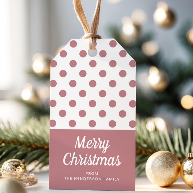 Etiqueta Para Presente Modern Dusty Rosa Feliz Natal (Modern Dusty Pink Merry Christmas Gift Tags)