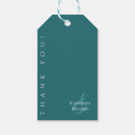 Etiqueta Para Presente Modern Emerald Green-Wedding Obrigado.