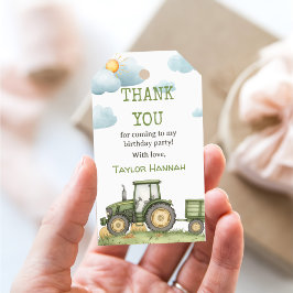 Etiqueta Para Presente Modern Green Tractor 1st Birthday Party