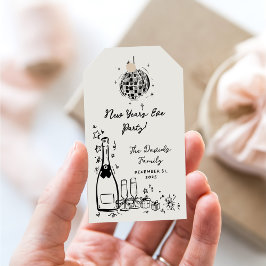 Etiqueta Para Presente Modern Hand Drawn New Year's Eve Party 