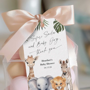 Etiqueta Para Presente Modern Safari Themed Baby Boy Chá Tags a Favor