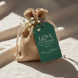 Etiqueta Para Presente Modern Sage Green Love and Thanks Wedding 