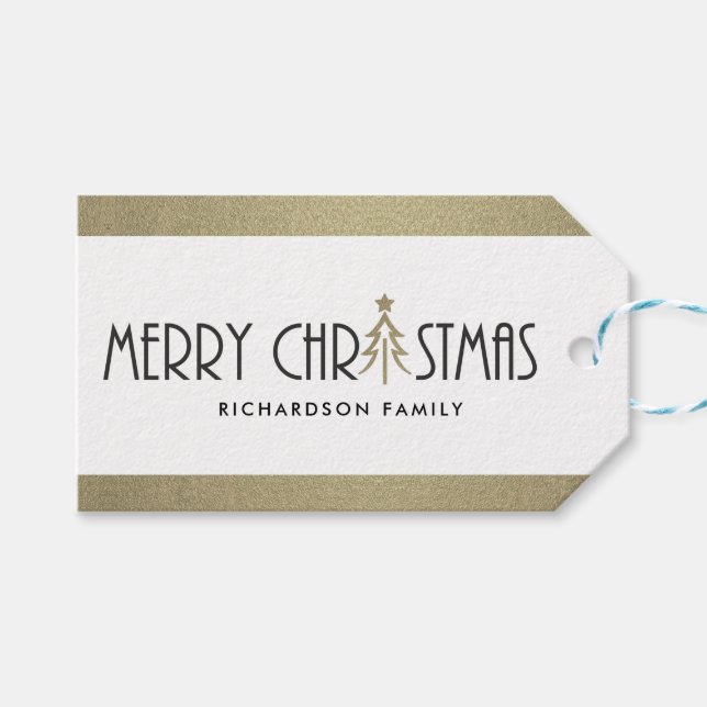 ETIQUETA PARA PRESENTE MODERN SILVER MERRY CHRISTMAS DOODLE HOLIDAY (Frente (horizontal))