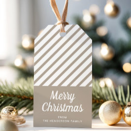 Etiqueta Para Presente Modern Stripes Feliz Natal