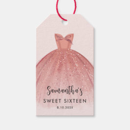 Etiqueta Para Presente Modern Sweet 16 Script Vestido Personalizado