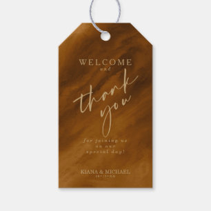 Etiqueta Para Presente Modern Watercolor Add Message Dourado ID816