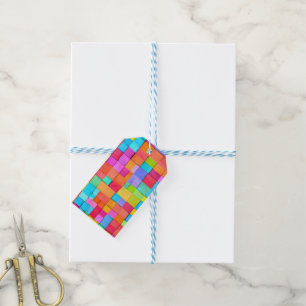 Etiqueta Para Presente Modern Watercolor Art Abstrato Bright Cores Divert
