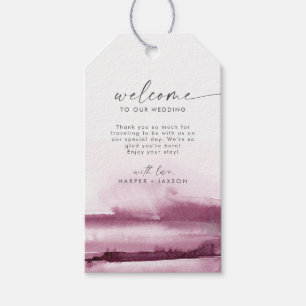 Etiqueta Para Presente Modern Watercolor   Boas-vindas ao Red Wedding