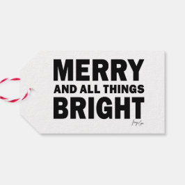 Etiqueta Para Presente Modern Xmas Gift Tag | Merry & All Things Bright