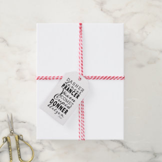 Etiqueta Para Presente Modern Xmas Gift Tag | Santa's Reindeer Typography
