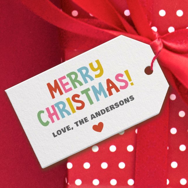 Etiqueta Para Presente Moderno Colorir Feliz Natal (A fun, festive and colorful Christmas gift tag. A great finishing touch for your holiday gifts.)