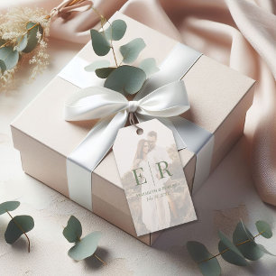 Etiqueta Para Presente Moderno Elegante Oliveira Monograma Personalizado 