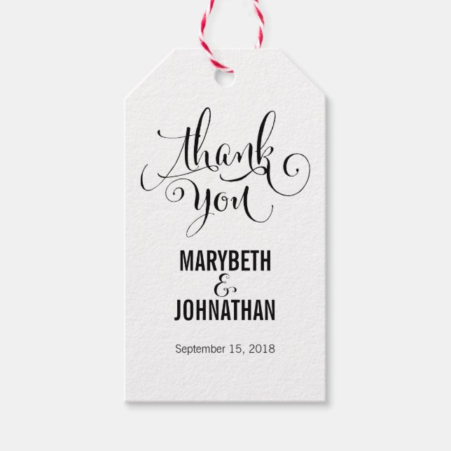 Etiqueta Para Presente Moderno Fazemos Casamento De Escrita Obrigado Etiq (Frente)