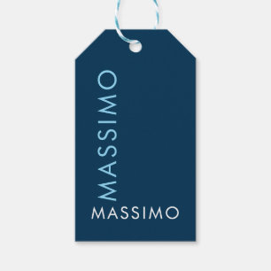 Etiqueta Para Presente Moderno Minimalista Elegante Simples Nome Azul Pru